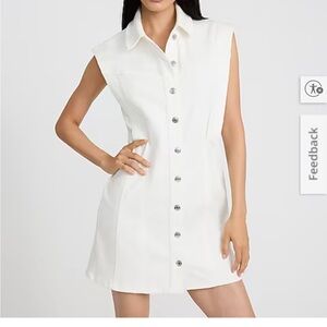 Express White Button-Down Mini Dress